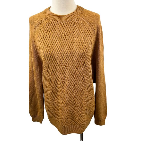 NWOT SOUL OF LONDON Orange Crew Neck Knit Sweater (L) - Picture 1 of 8